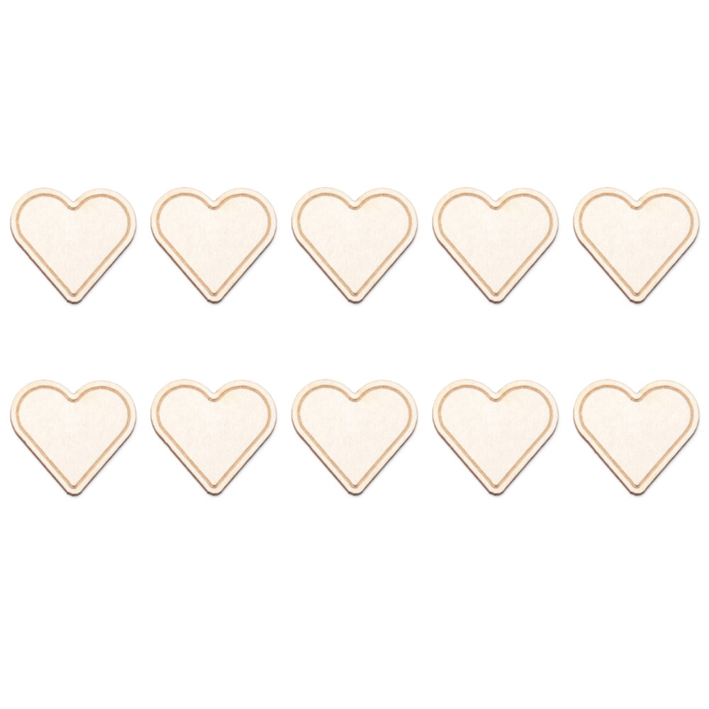 Cardboard decorations - Simply Crafting - heart with engraving, 10 pcs