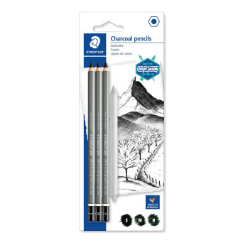 Charcoal Mars Lumograph pencils set - Staedtler - 4 pcs