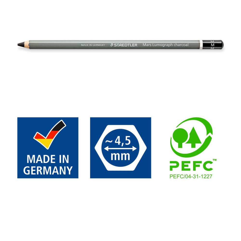 Charcoal Mars Lumograph pencils set - Staedtler - 4 pcs