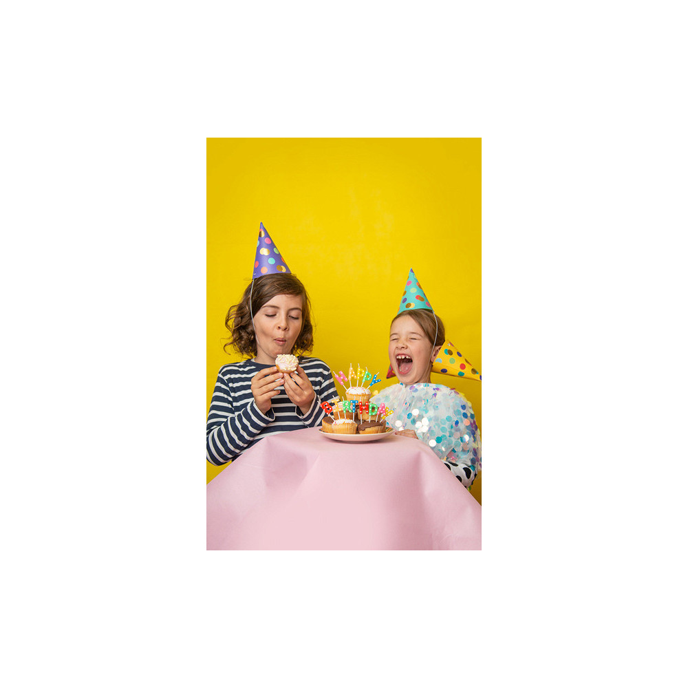 Party hats with dots - colorful, 6 pcs.