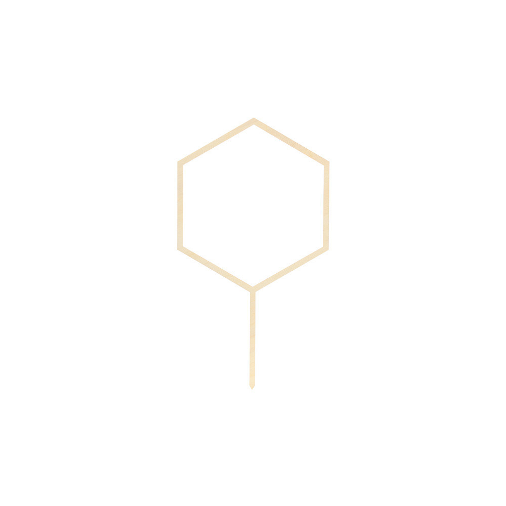 Cake wooden topper - hexagon, 24 cm