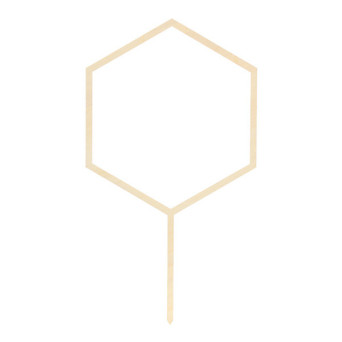 Cake wooden topper - hexagon, 24 cm