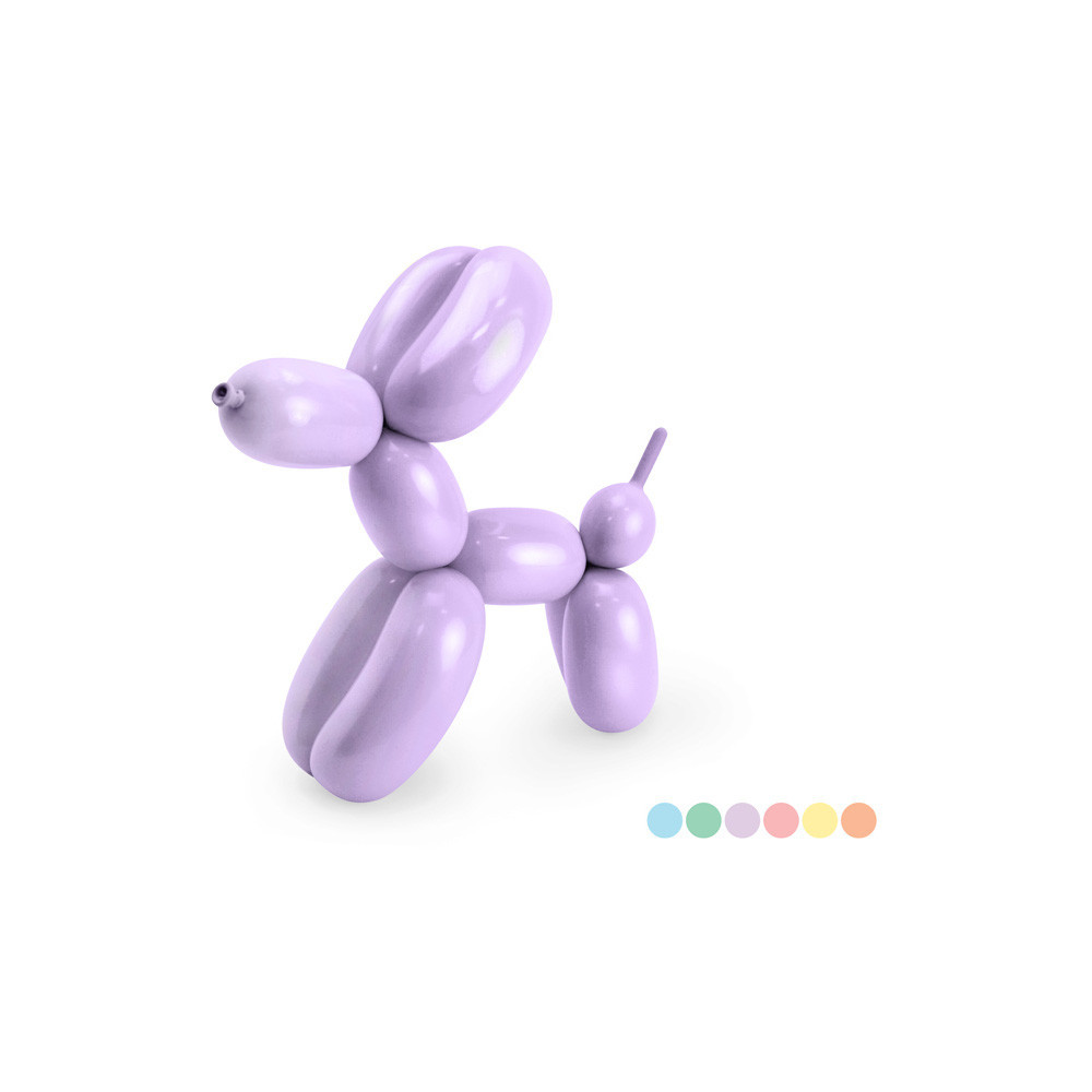 Set od modelling balloons - pastel, 130 cm, 30 szt.