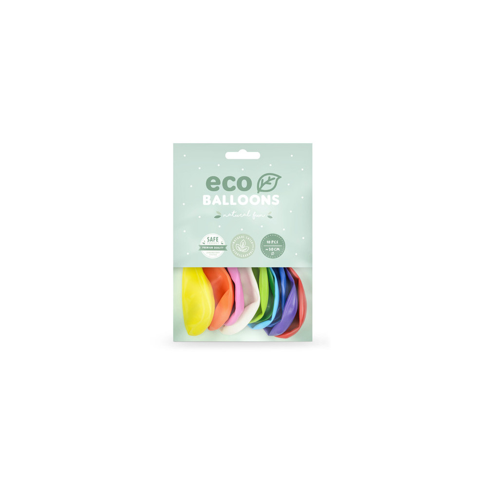 Latex Eco Pastel Balloons - colorful, 30 cm, 100 pcs