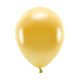 Balony lateksowe Eco Metallic - złote, 26 cm, 100 szt.