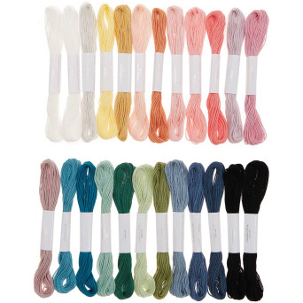 Set of stranded cotton Multicolor Pastel - Rico Design - 24 pcs