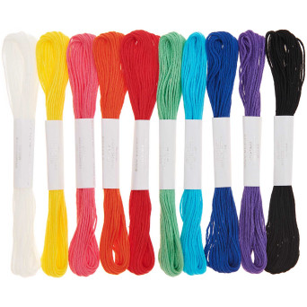 Set of stranded cotton Multicolor Rainbow - Rico Design - 8 m x 10 pcs.