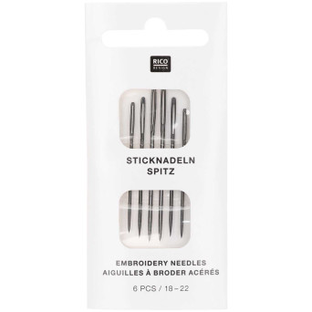 Embroidery needles - Rico Design - size 18-22, 6 pcs