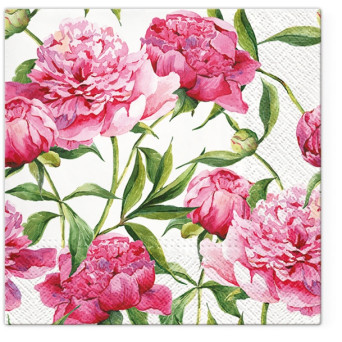 Serwetki ozdobne - Paw - Pink Peonies, 20 szt.
