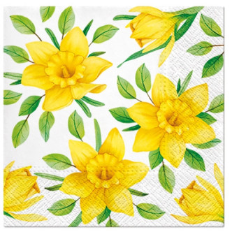 Decorative napkins - Paw - Daffodils in Bloom, 20 pcs