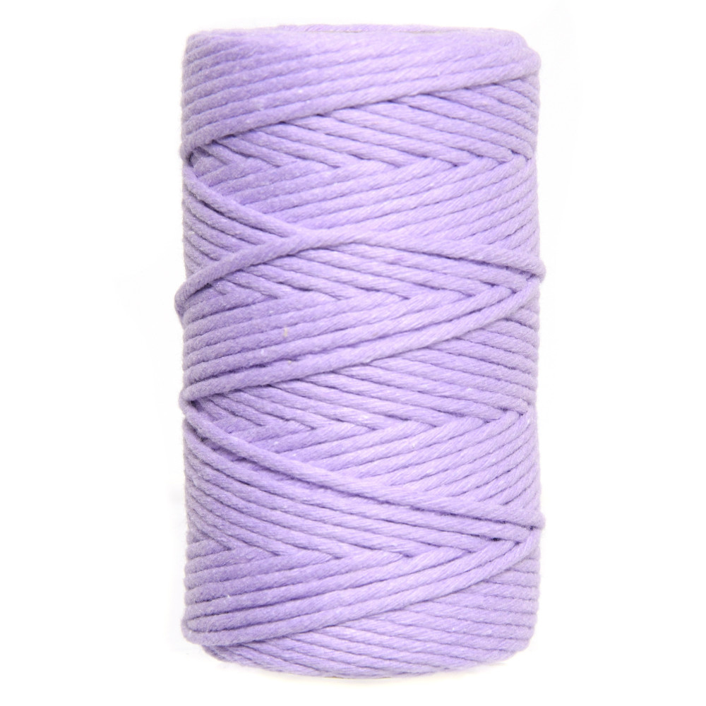 Sznurek bawełniany do makramy - liliowy, 2 mm, 100 g, 60 m