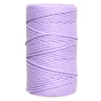 Sznurek bawełniany do makramy - liliowy, 2 mm, 100 g, 60 m