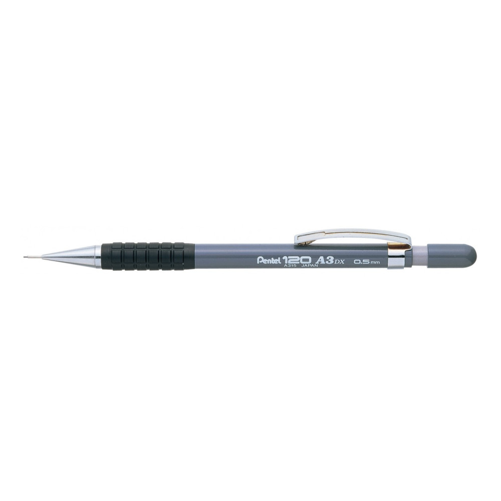 Ołówek automatyczny 120 A3 DX - Pentel - szary, 0,5 mm
