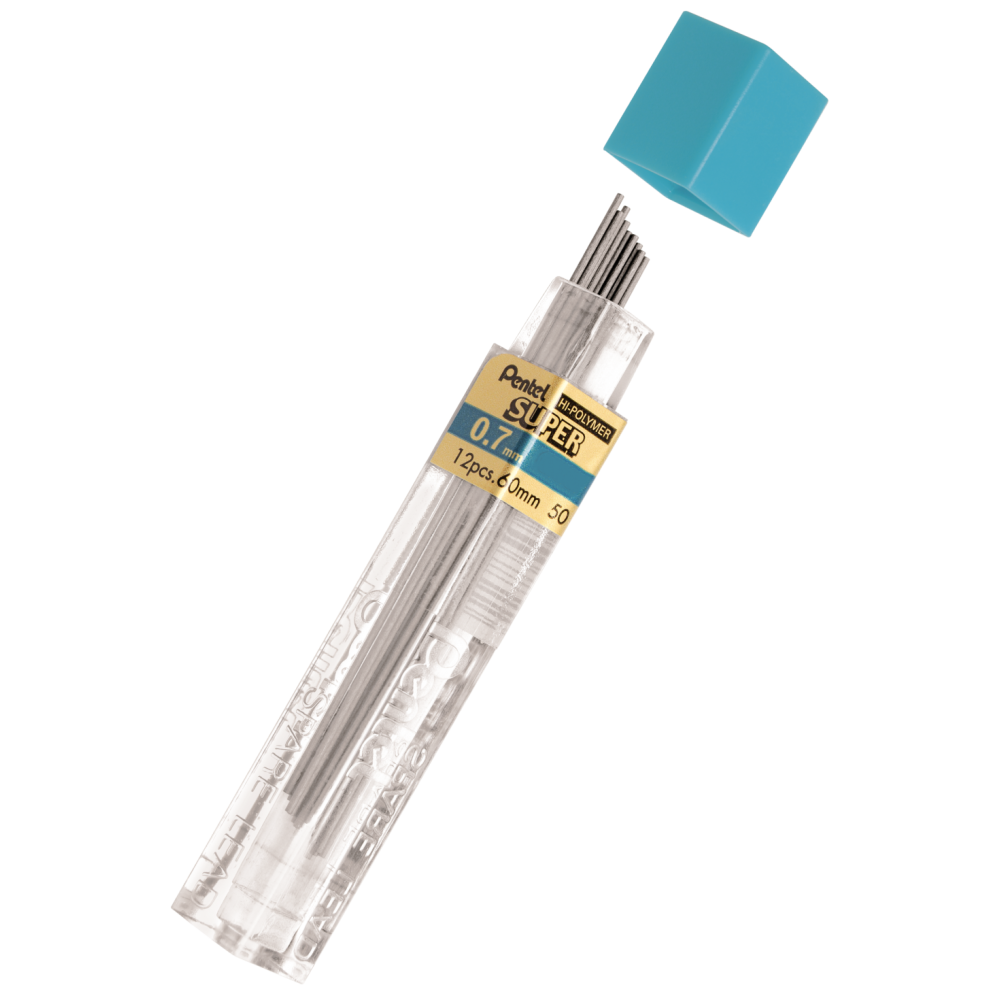 Mechanical pencil Super Hi Polymer lead refills - Pentel - B, 0,7 mm, 12 pcs