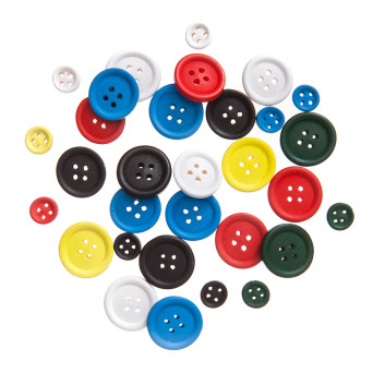 Guziki drewniane Brights - DpCraft - kolorowe, 30 szt.