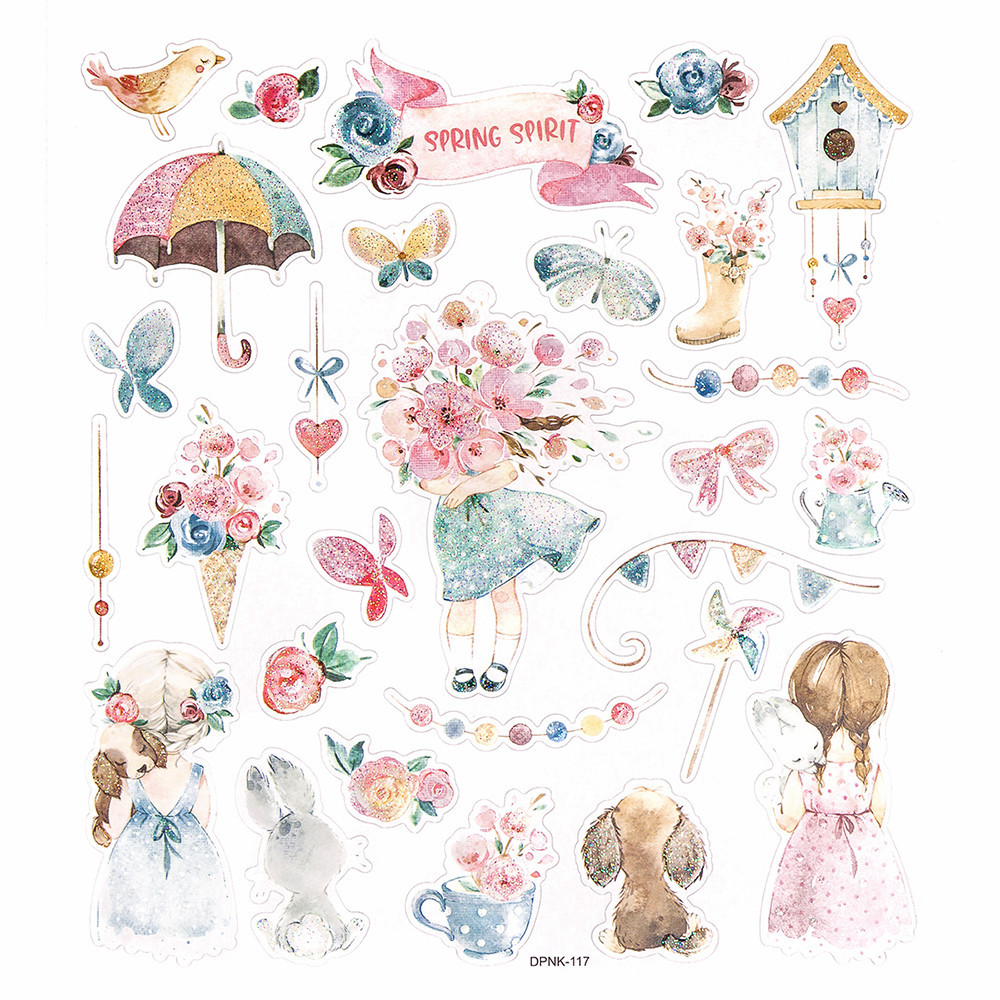 Glitter stickers Marisella & Me - DpCraft - 28 pcs