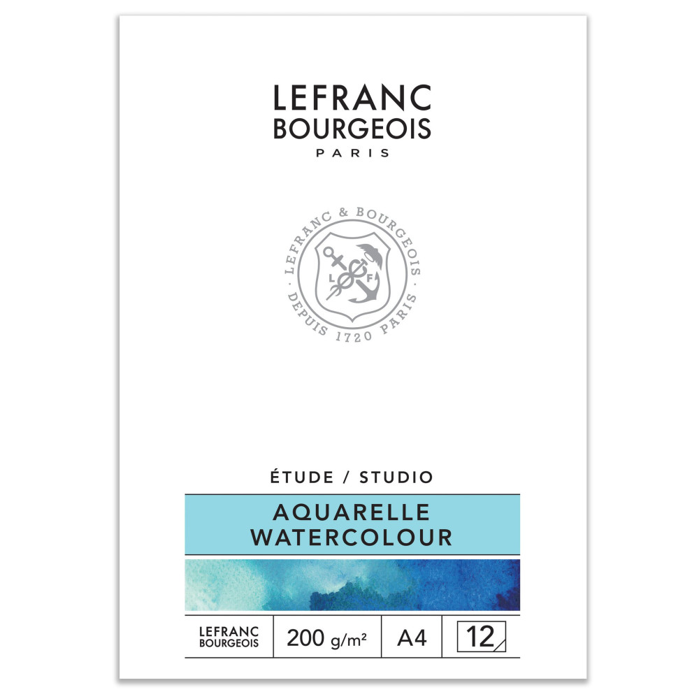 Watercolor Studio paper pad - Lefranc & Bourgeois - A4, 200 g, 12 sheets