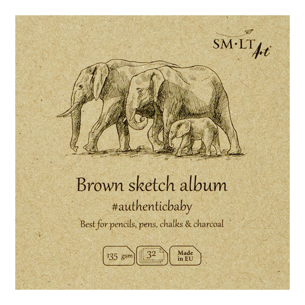 Szkicownik Authentic Baby Brown - SM-LT - 9 x 9 cm, 135 g, 32 ark.