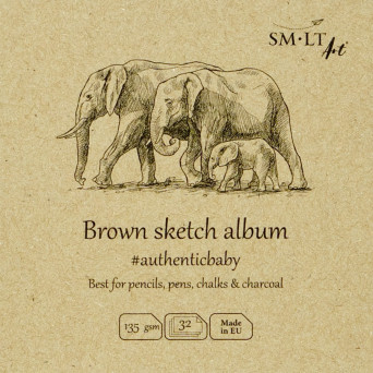 Szkicownik Authentic Baby Brown - SM-LT - 9 x 9 cm, 135 g, 32 ark.