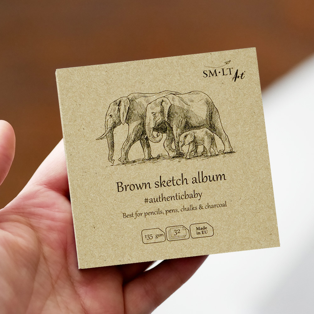 Szkicownik Authentic Baby Brown - SM-LT - 9 x 9 cm, 135 g, 32 ark.