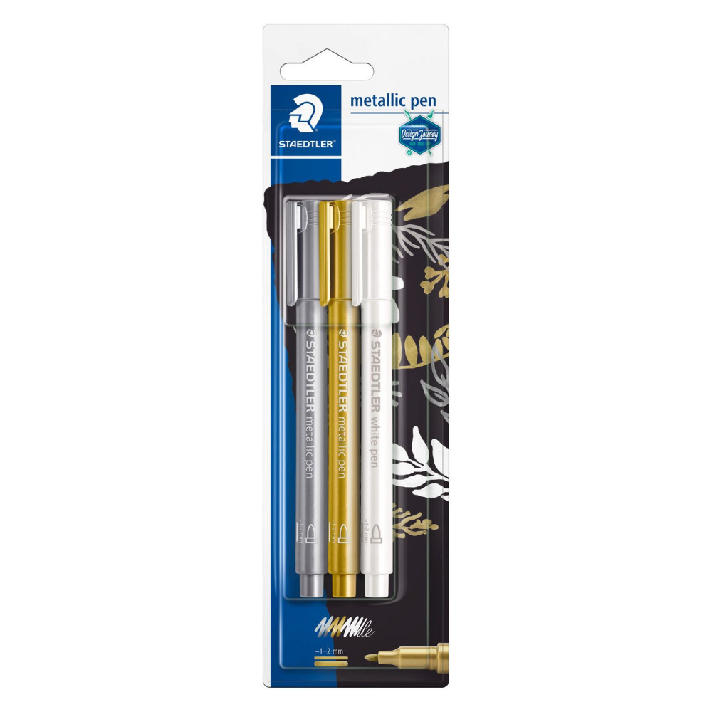 Zestaw markerów metalicznych - Staedtler - 1-2 mm, 3 szt.