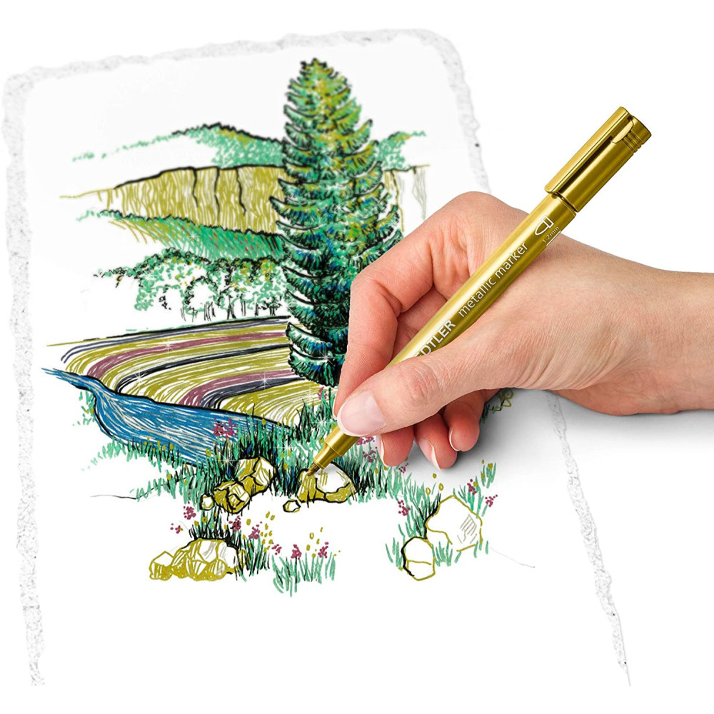 Zestaw markerów metalicznych - Staedtler - 1-2 mm, 3 szt.