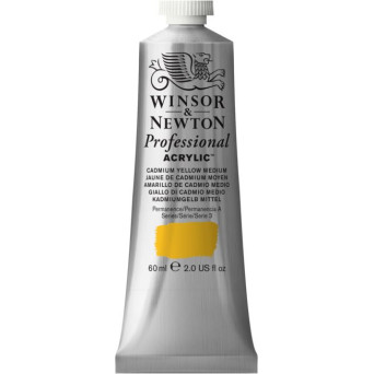 Acrylic paint Professional Acrylic - Winsor & Newton - Cadmium Yellow Medium, 60 ml