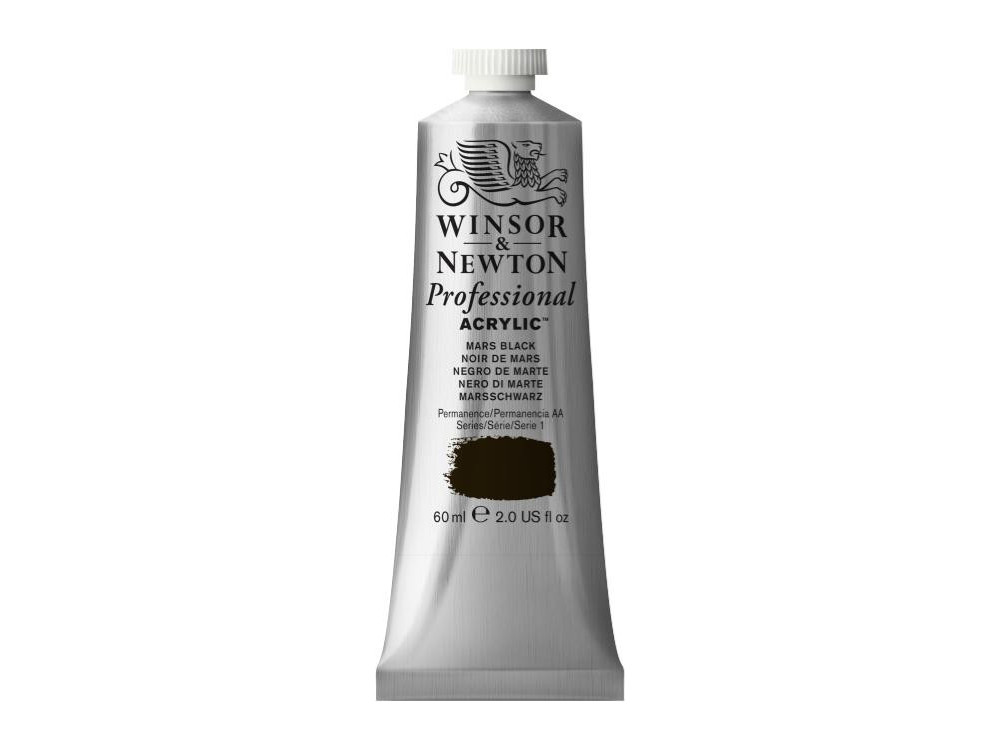 Acrylic paint Professional Acrylic - Winsor & Newton - Mars Black, 60 ml