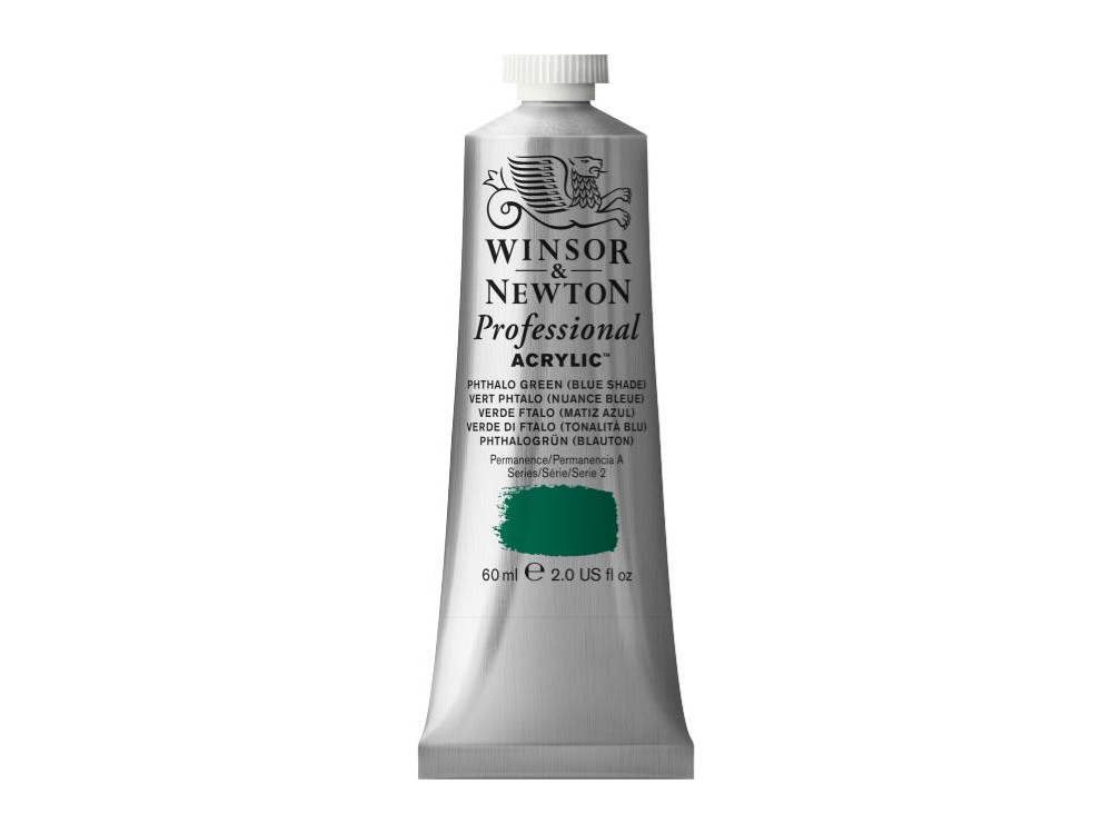 Acrylic paint Professional Acrylic - Winsor & Newton - Phthalo Blue Green Shade, 60 ml