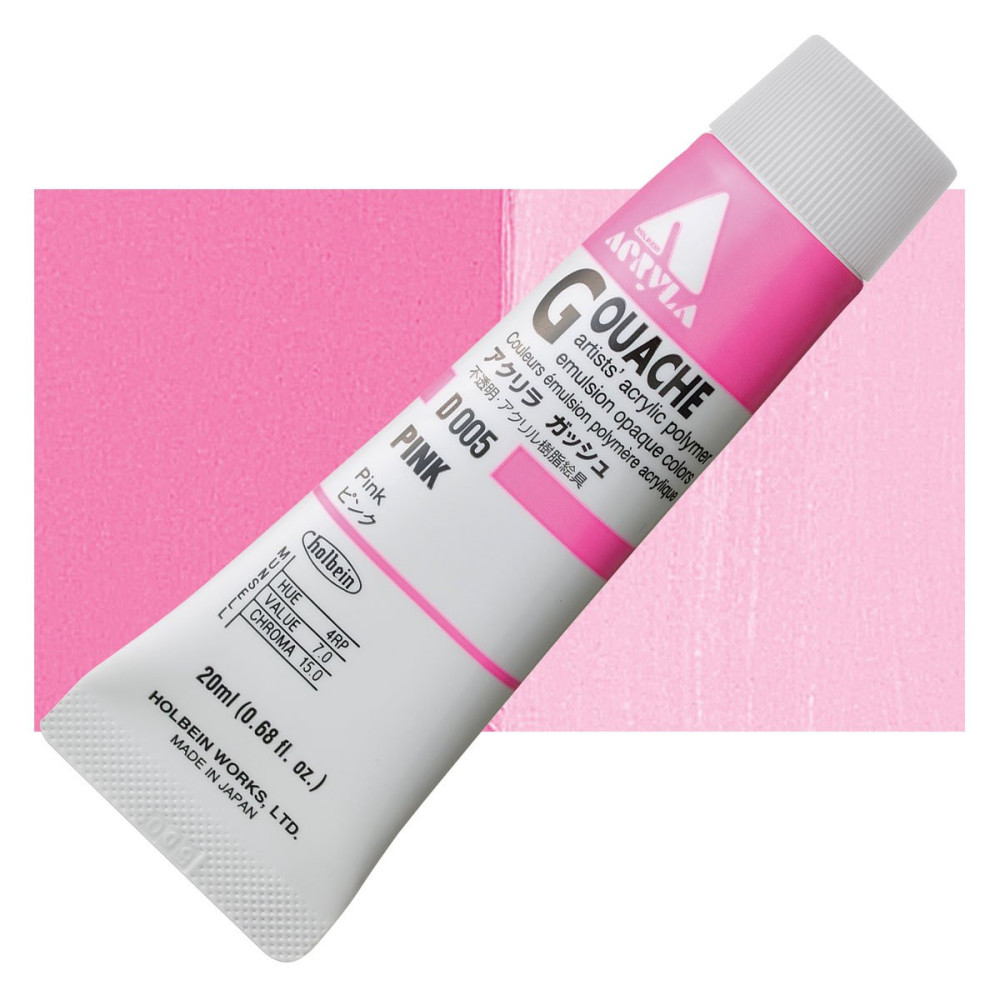 Farba gwasz Acryla Gouache - Holbein - Pink, 20 ml