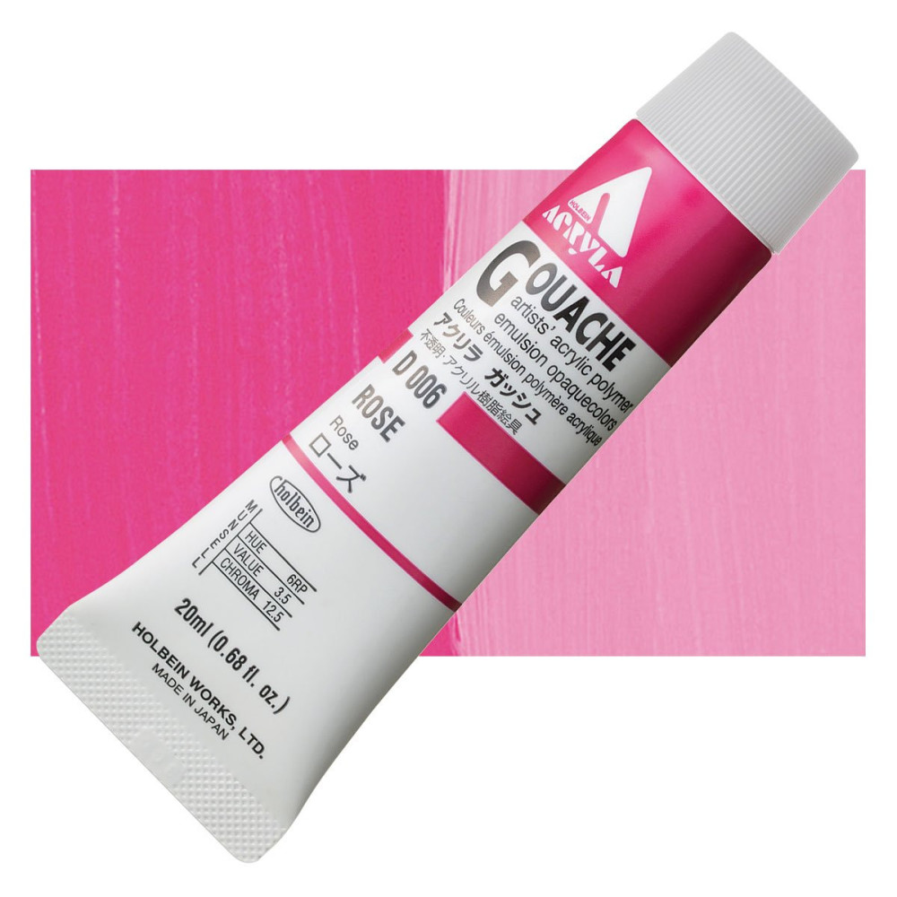 Farba gwasz Acryla Gouache - Holbein - Rose, 20 ml