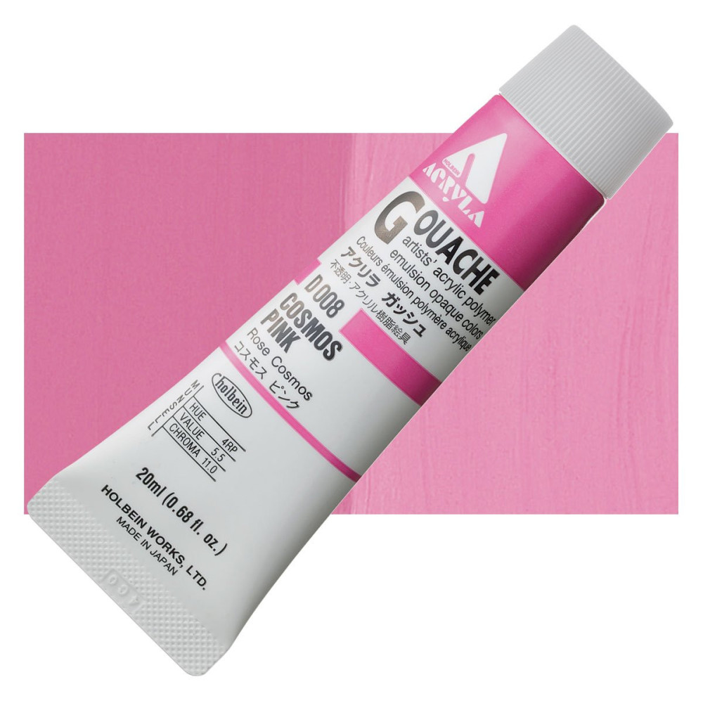 Acryla Gouache paint - Holbein - Cosmos Pink, 20 ml