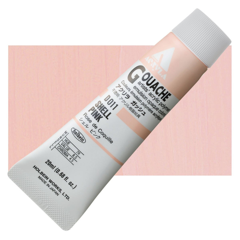 Farba gwasz Acryla Gouache - Holbein - Shell Pink, 20 ml