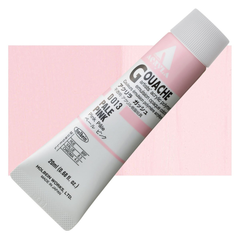 Acryla Gouache paint - Holbein - Pale Pink, 20 ml