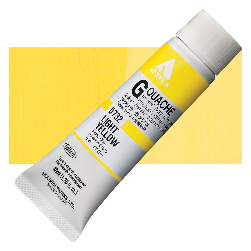 Farba gwasz Acryla Gouache - Holbein - Light Yellow, 20 ml