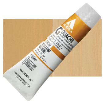 Acryla Gouache paint - Holbein - Yellow Ochre, 20 ml
