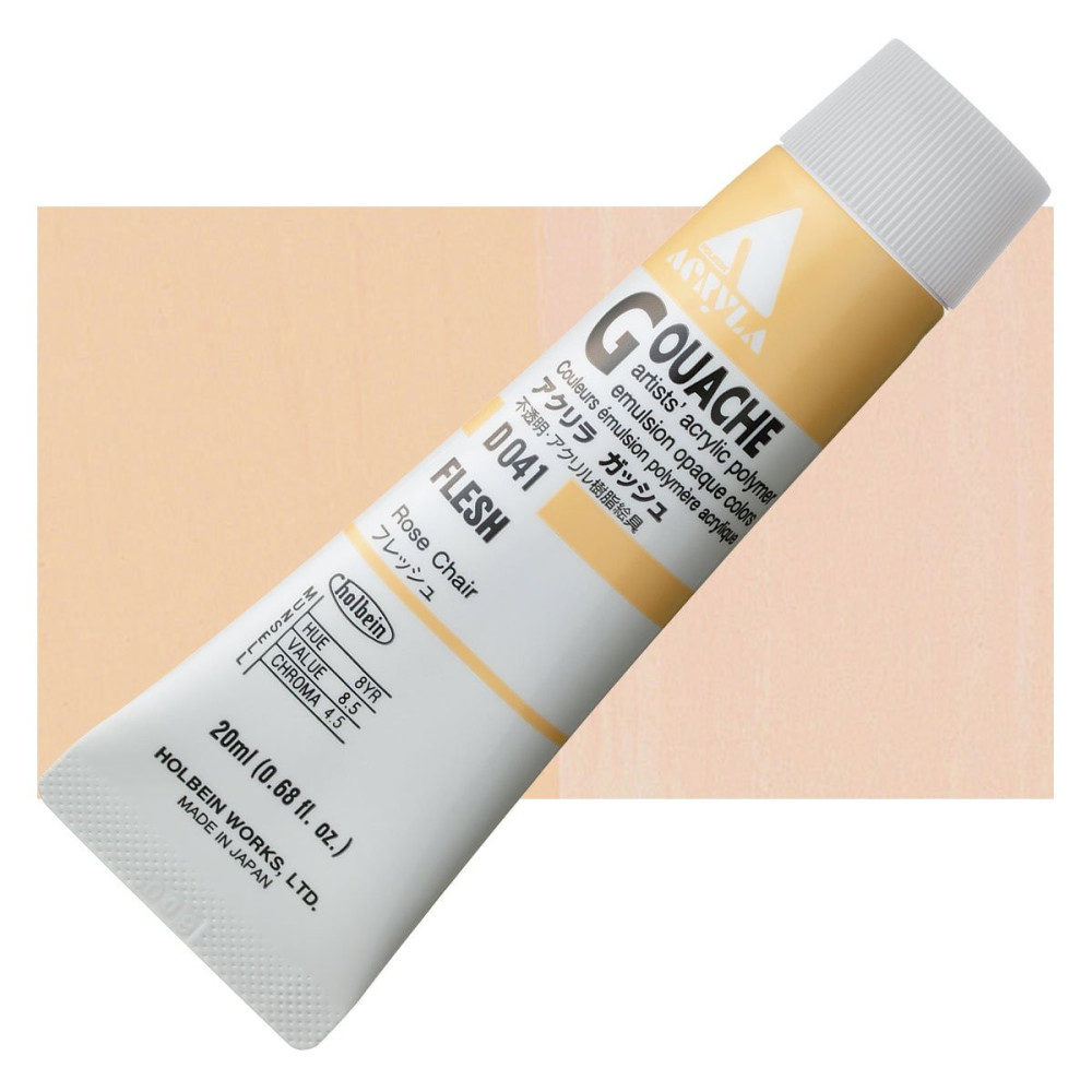 Farba gwasz Acryla Gouache - Holbein - Light Apricot/Flesh, 20 ml