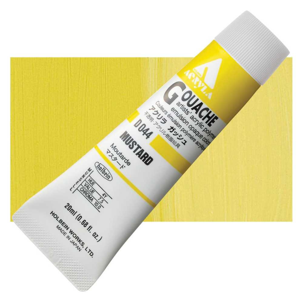 Acryla Gouache paint - Holbein - Mustard, 20 ml