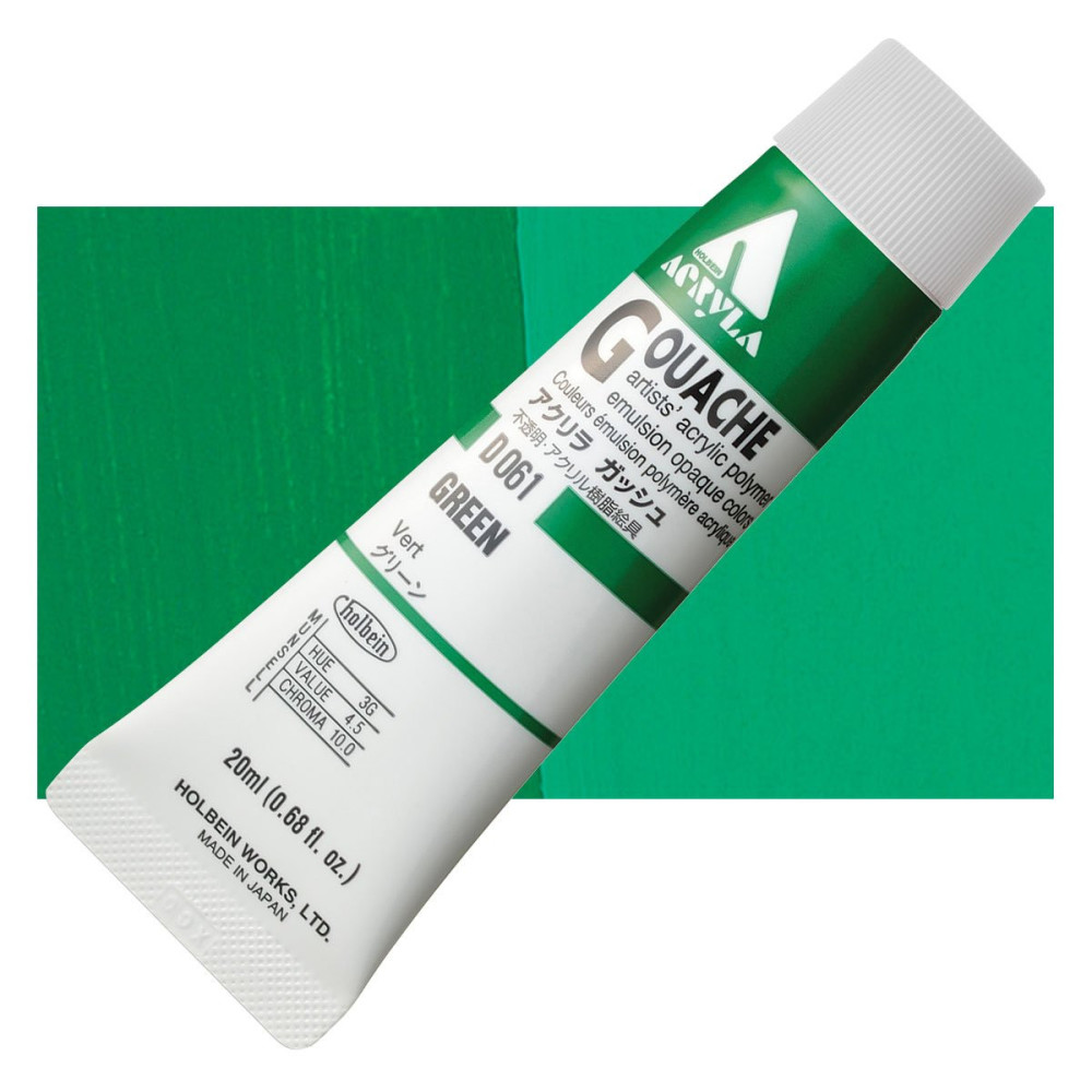 Acryla Gouache paint - Holbein - Green, 20 ml