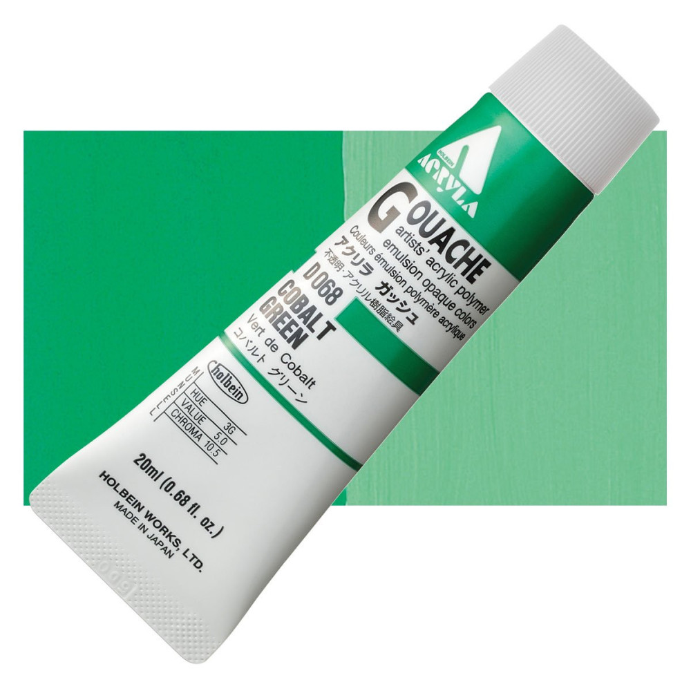 Acryla Gouache paint - Holbein - Cobalt Green, 20 ml