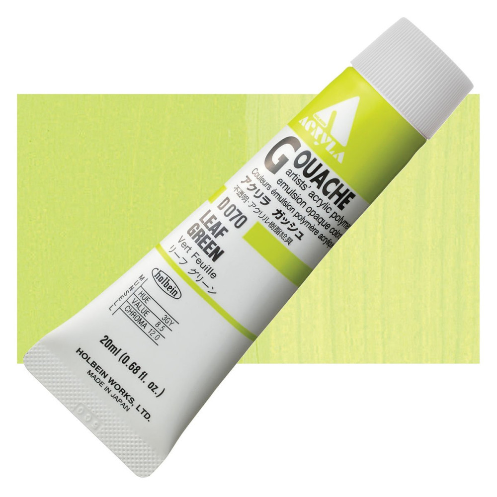 Farba gwasz Acryla Gouache - Holbein - Leaf Green, 20 ml