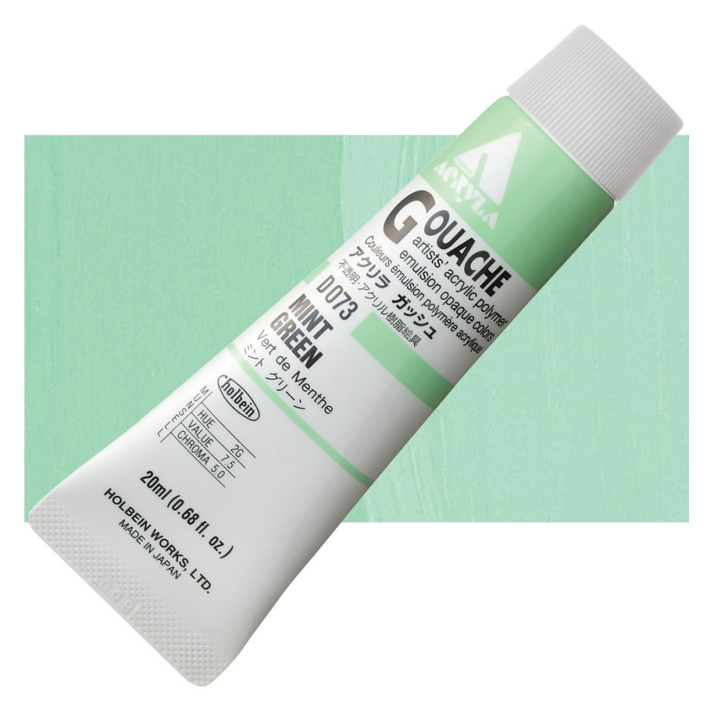 Farba gwasz Acryla Gouache - Holbein - Mint Green, 20 ml