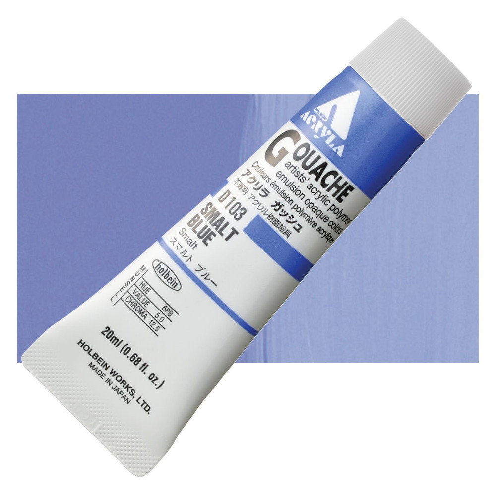 Farba gwasz Acryla Gouache - Holbein - Smalt Blue, 20 ml