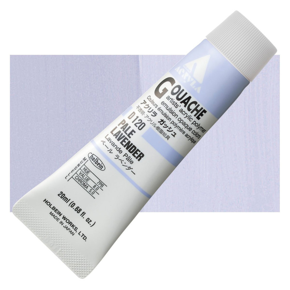 Acryla Gouache paint - Holbein - Pale Lavender, 20 ml