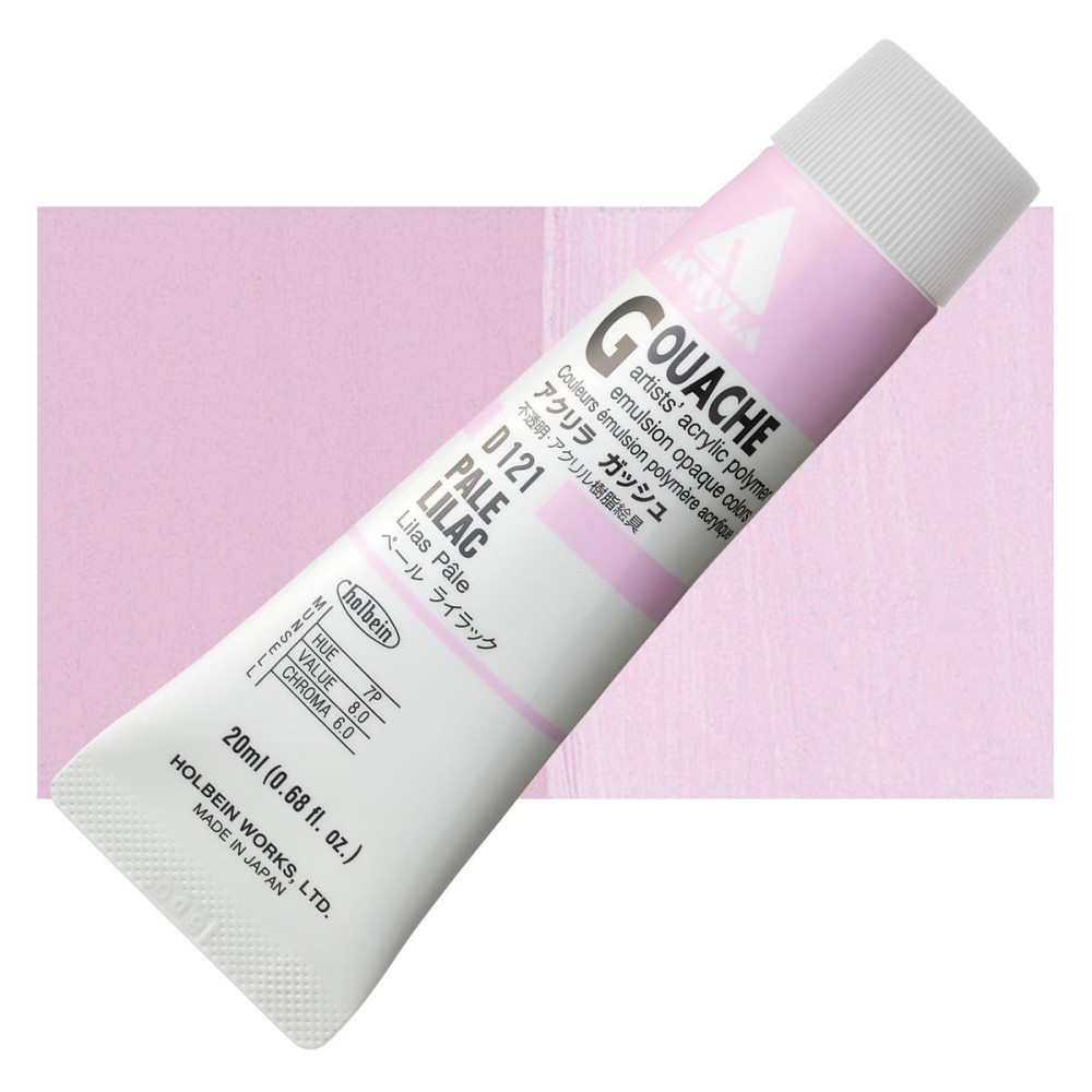 Acryla Gouache paint - Holbein - Pale Lilac, 20 ml