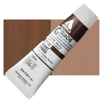 Acryla Gouache paint - Holbein - Burnt Umber, 20 ml
