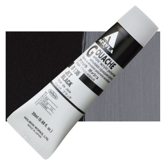 Acryla Gouache paint - Holbein - Jet Black, 20 ml