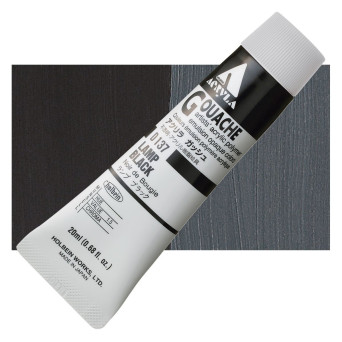 Farba gwasz Acryla Gouache - Holbein - Lamp Black, 20 ml