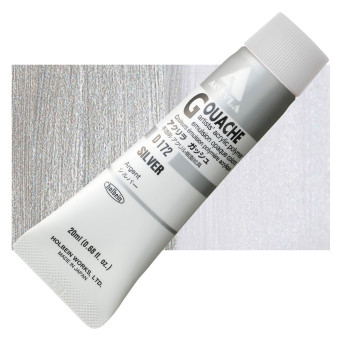 Acryla Gouache paint - Holbein - Silver, 20 ml