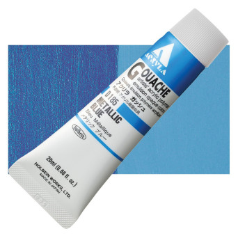 Acryla Gouache paint - Holbein - Metallic Blue, 20 ml